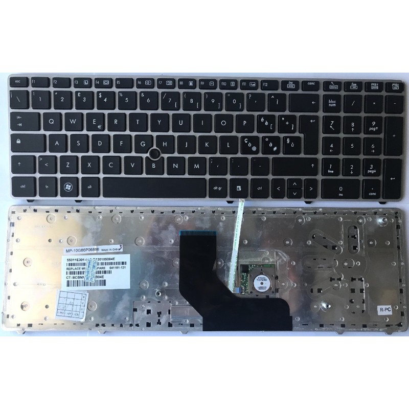 Tastiera Italiana compatibile con Hp Probook 6560B 6565B 6570B Frame Silver