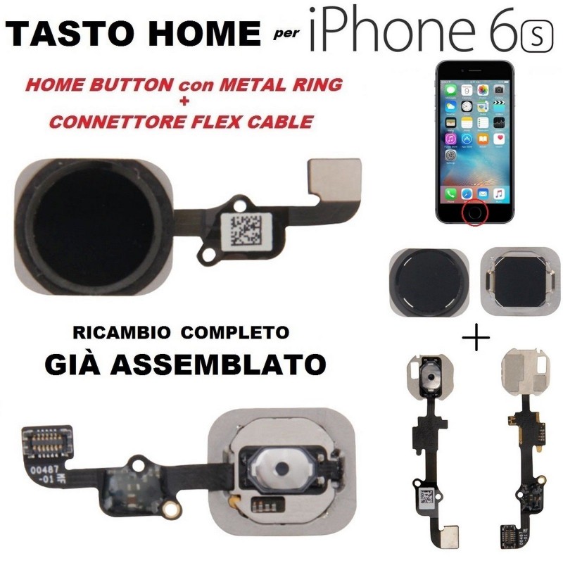 Flex tasto home per Apple iPhone 6s nero