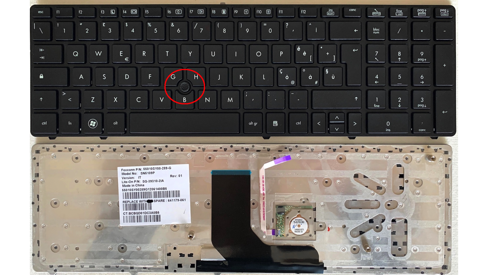 Tastiera Italiana compatibile con Hp Probook 6560B 6565B 6570B COMPLETA TRACKPAD