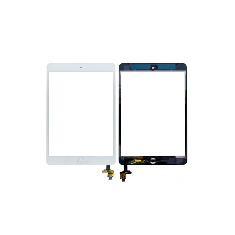 Touch screen vetro Apple iPad Mini 2 A1489 A1490 A1491 serie completo connettore e flat tasto home bianco