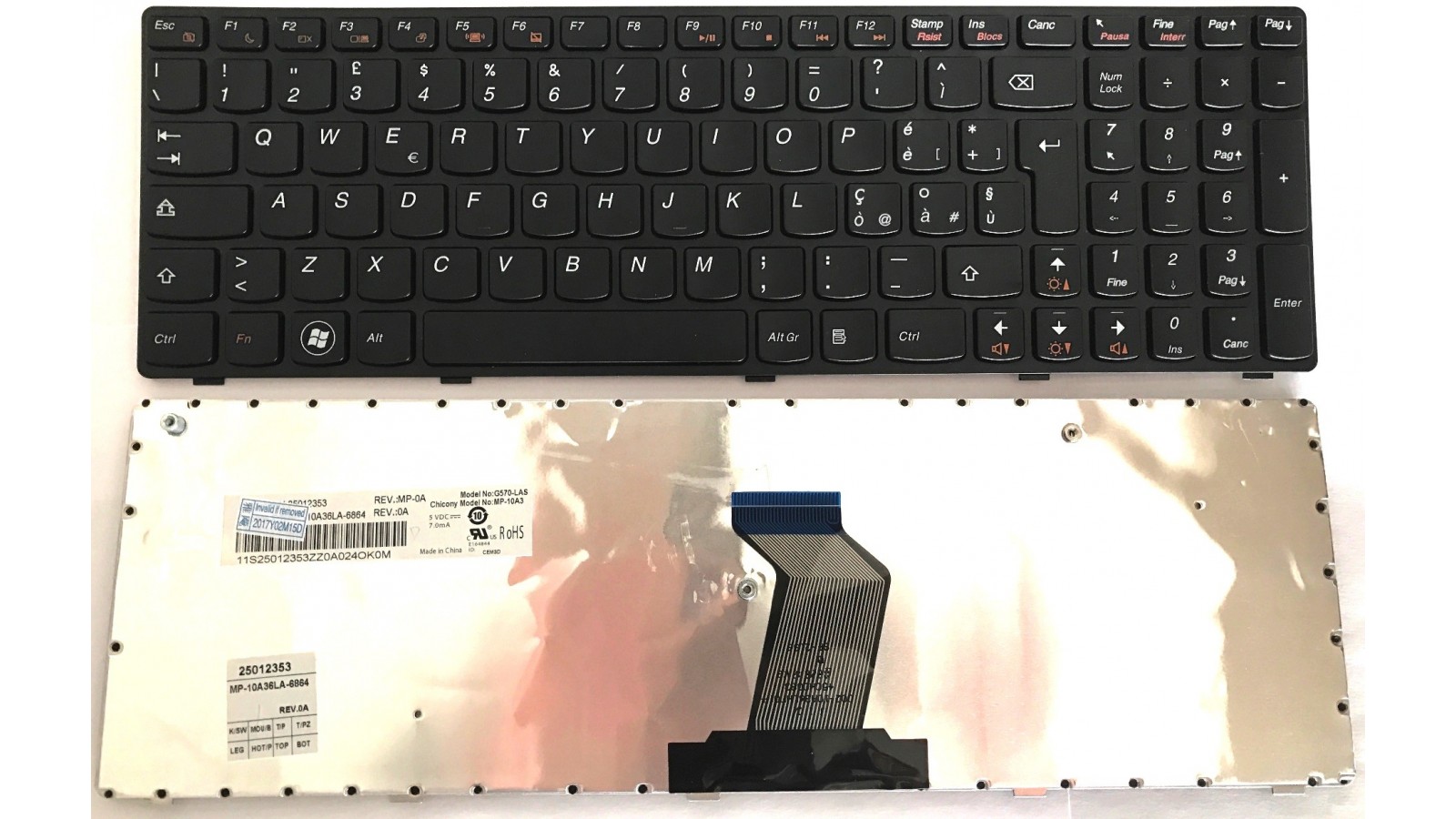 Tastiera italiana compatibile con Lenovo IdeaPad Z560 Z565 G570 G575