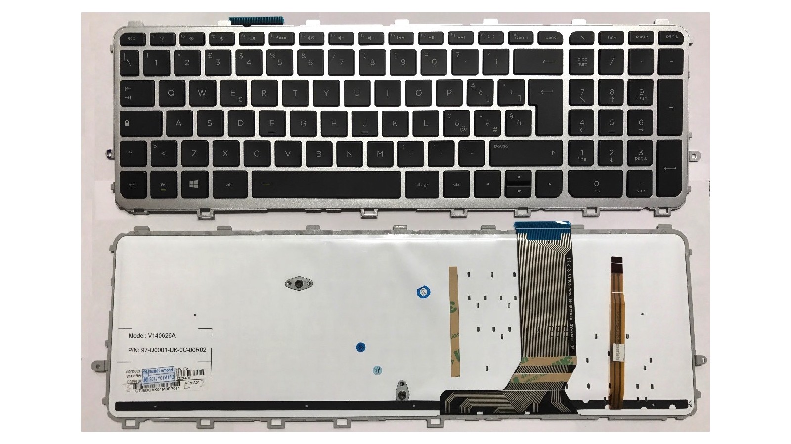 Tastiera italiana compatibile con HP Envy 17-J000 retroilluminata