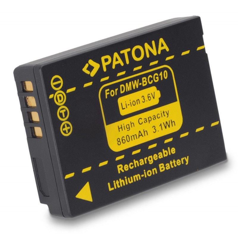 Batteria compatibile con Panasonic DMW-BCG10E Lumix DMC-TZ6 TZ7 TZ8 TZ10 ZS1 ZS3 ZX3