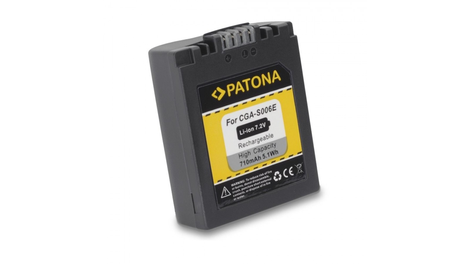 Batteria compatibile con Panasonic CGR-S006A, CGR-S006/E LUMIX DMC-FZ38 FZ50 FZ7 FZ8 