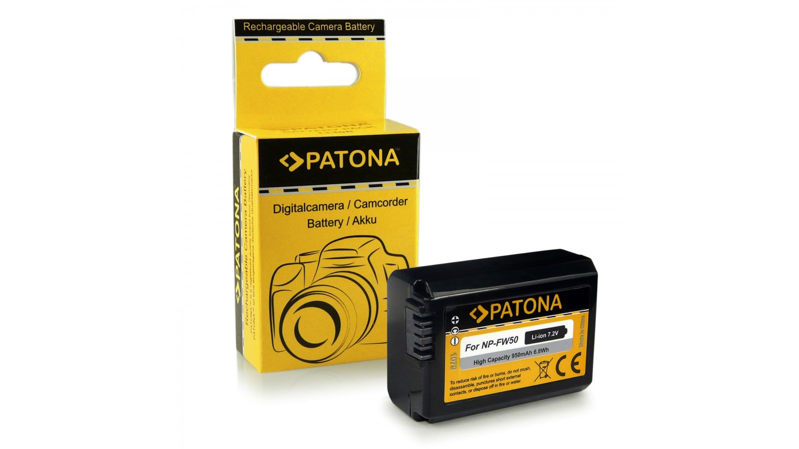 Batteria compatibile con Sony NP-FW50 Alpha 5000 6000 NEX-6 NEX-F3 NEX-7