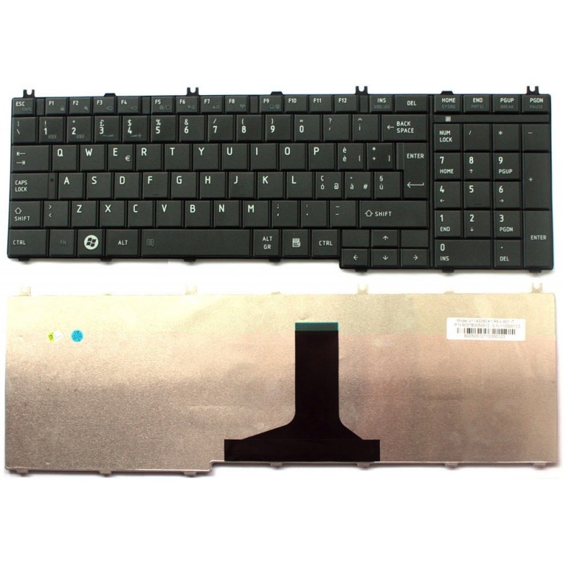 Tastiera italiana nera compatibile con Toshiba MP-09N16I0-698