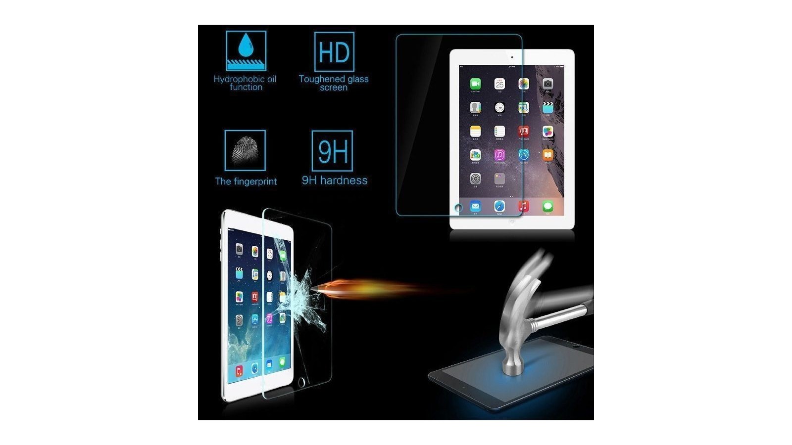 Pellicola in vetro temperato per Apple iPad Mini 1 2 3