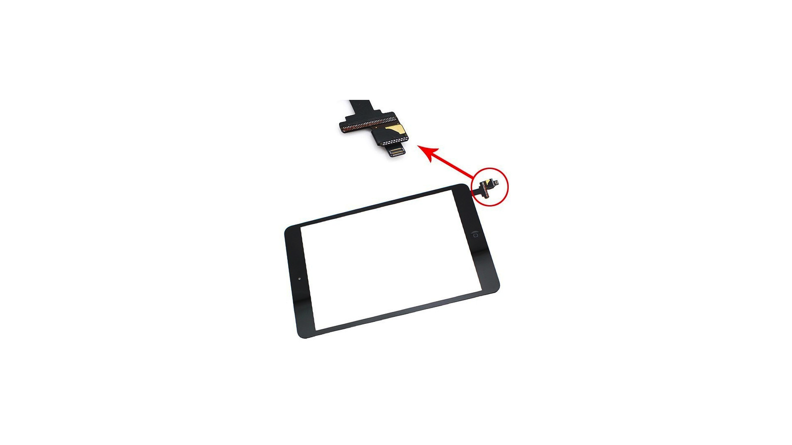 Touch screen vetro Apple iPad Mini nero completo connettore e flat tasto home