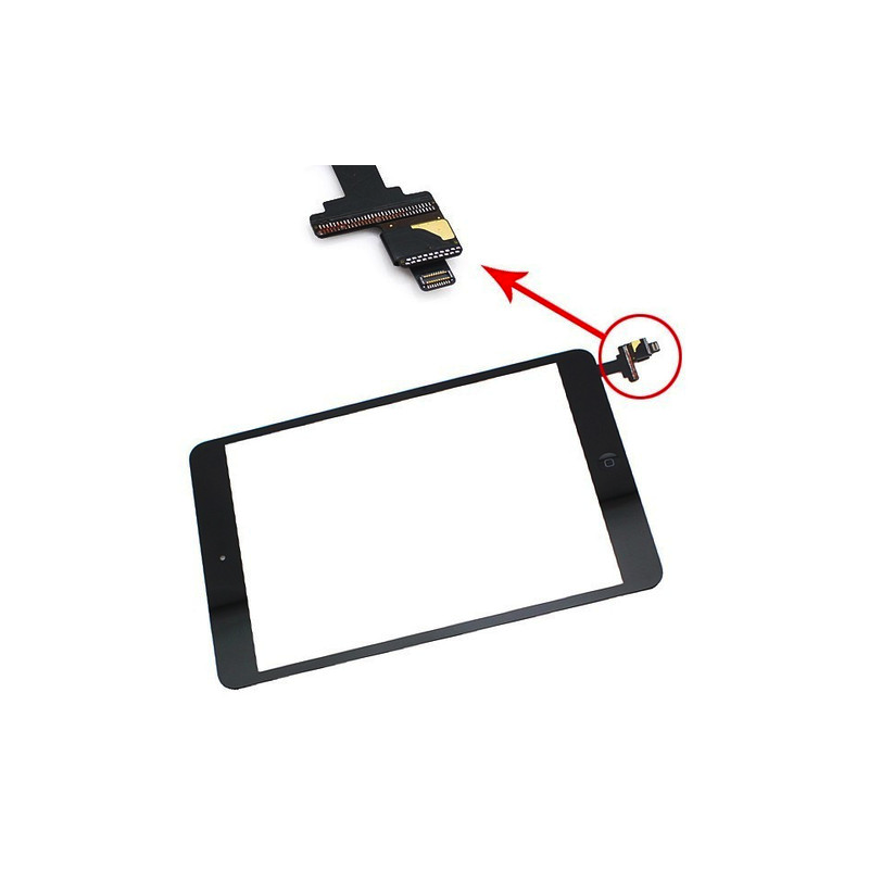 Touch screen vetro Apple iPad Mini nero completo connettore e flat tasto home