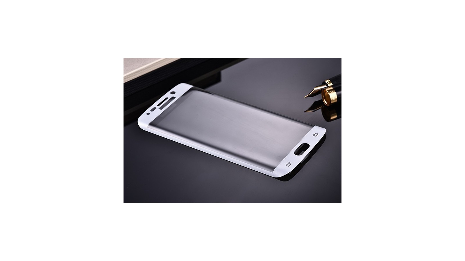 Pellicola bianca curva in vetro temperato per Samsung Galaxy S6 Edge Plus
