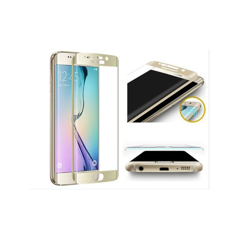 Pellicola colore oro curva in vetro temperato per Samsung Galaxy S6 Edge Plus