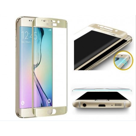 Pellicola colore oro curva in vetro temperato per Samsung Galaxy S6 Edge Plus