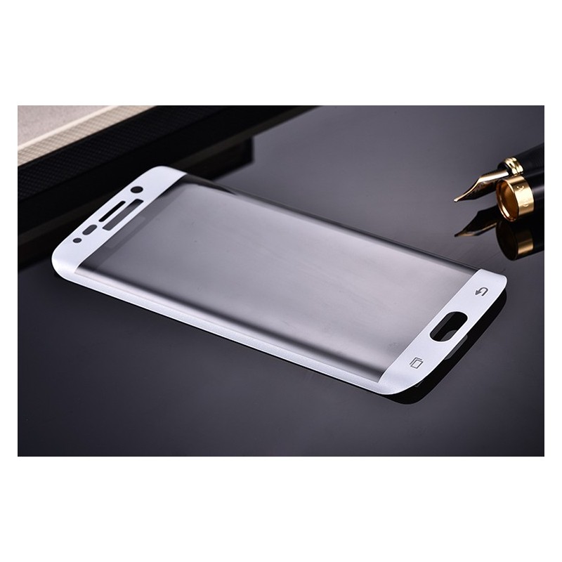 Pellicola bianca curva in vetro temperato per Samsung Galaxy S6 Edge