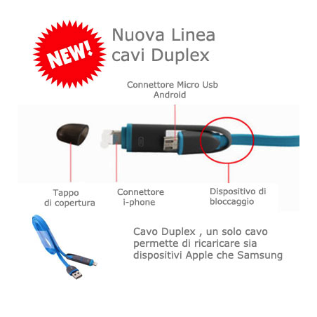 Cavo dati caricatore per Apple e micro usb