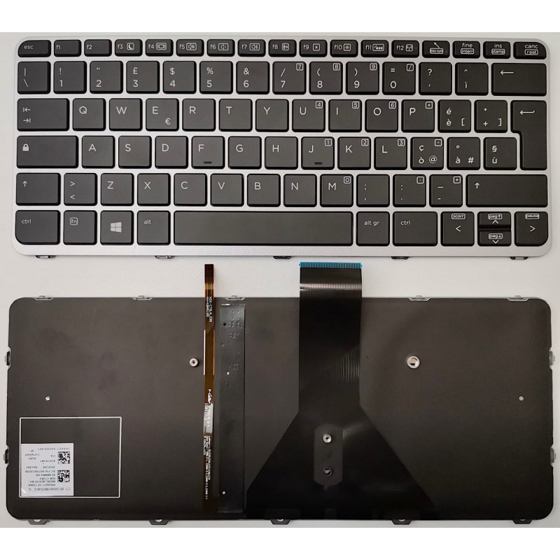 Tastiera italiana compatibile con HP EliteBook Folio 1020 G1 1030 G1 Retroilluminata