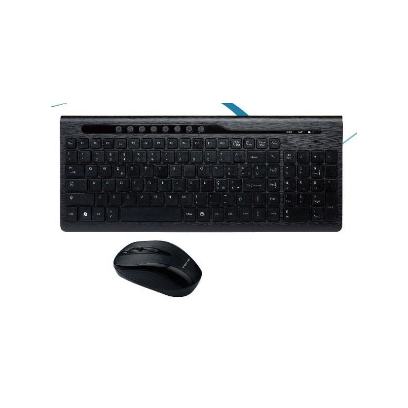 Tastiera Multimediale + Mouse Wireless 2.4 Ghz per Pc Desktop