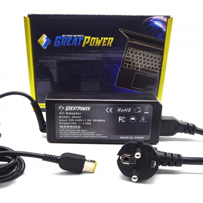 Alimentatore caricabatteria per Lenovo 20V - 3,25 Ampere 65W Alimentatore caricabatteria per Lenovo 20V - 3,25 Ampere 65W