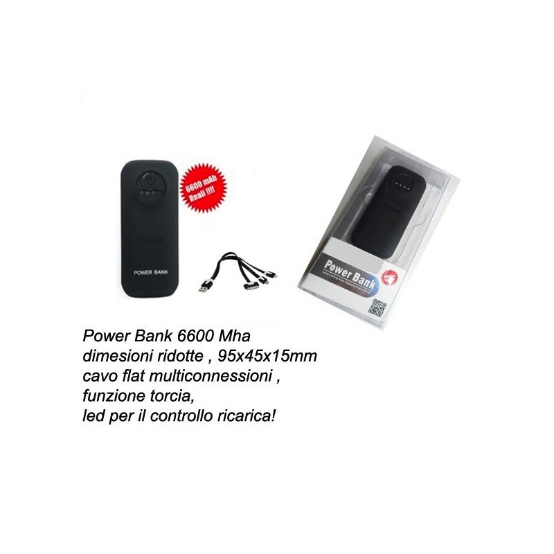 Power bank 6600mAh universale per smartphone e tablet