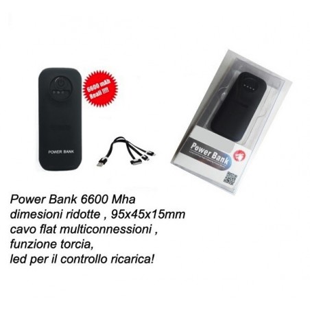 Power bank 6600mAh universale per smartphone e tablet