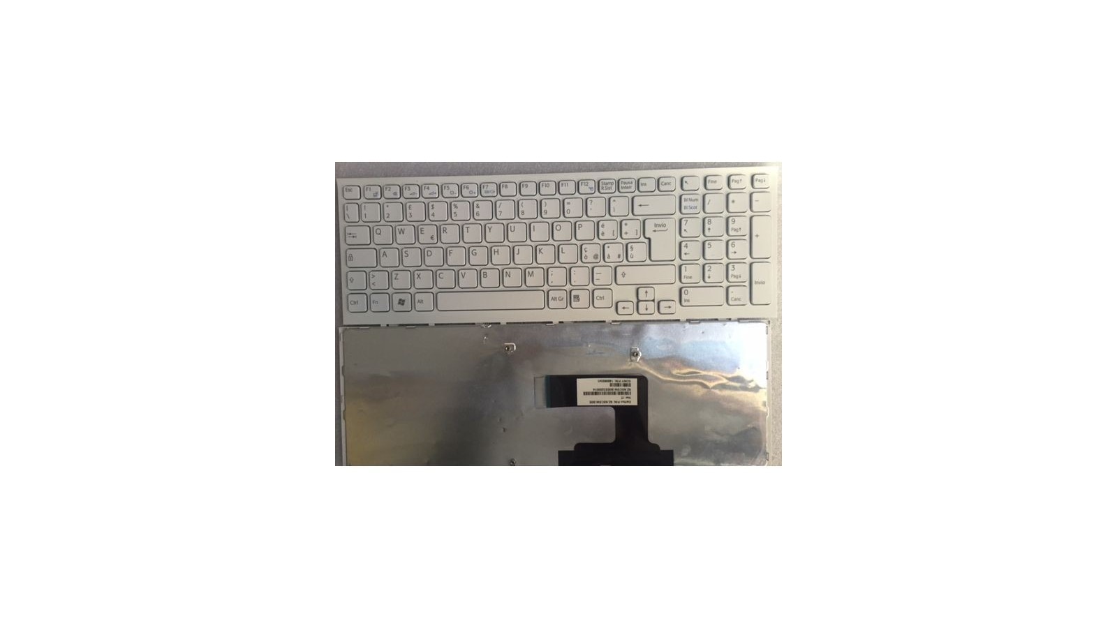 Tastiera compatibile con SONY VPC-EL Serie completa di frame bianca