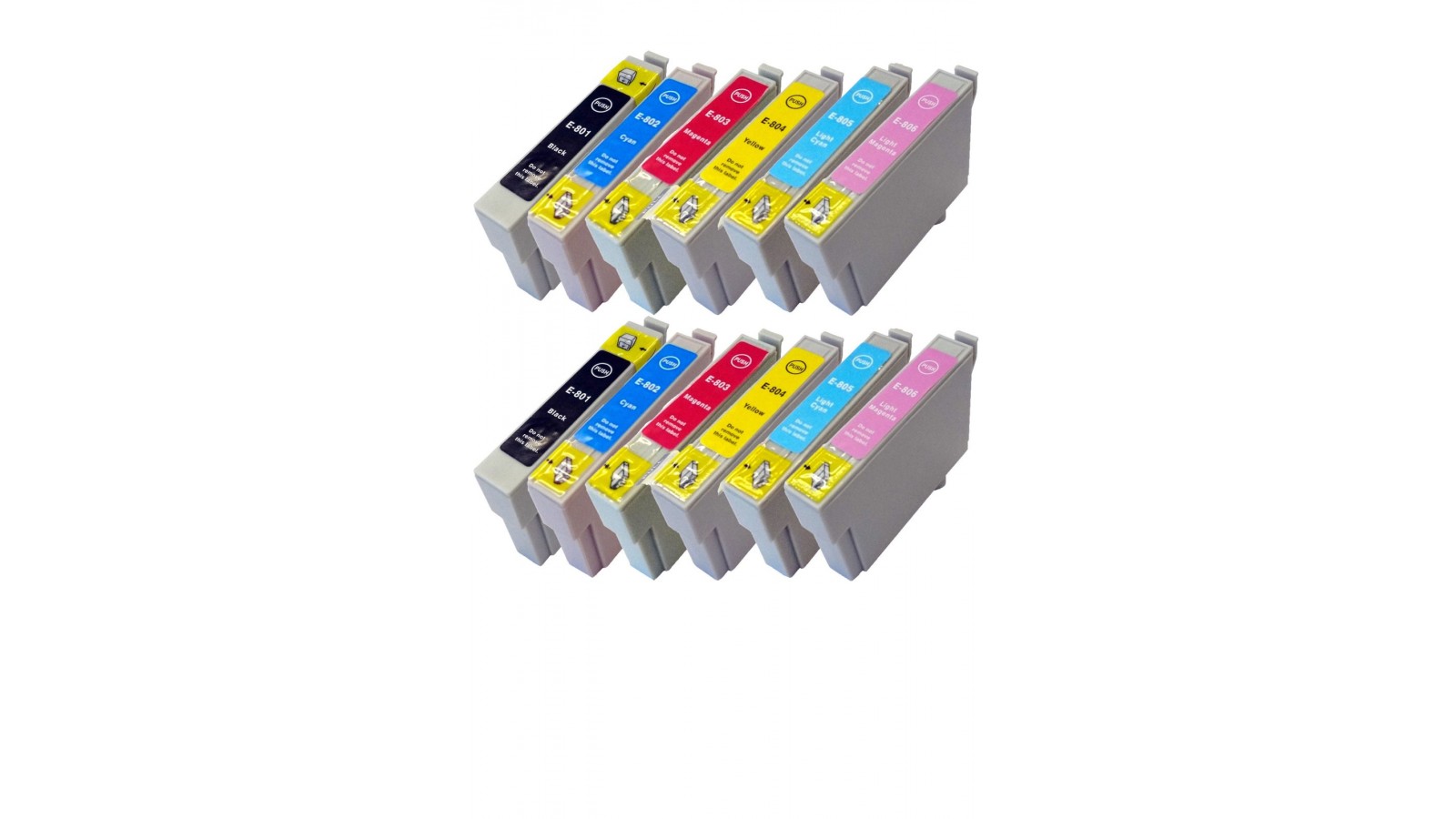 Cartucce Inkjet Multipack per Epson T0801 T0802 T0803 T0804 T0805 T0806 2BK+2CY+2MA+2YE+2LCY+2LMA