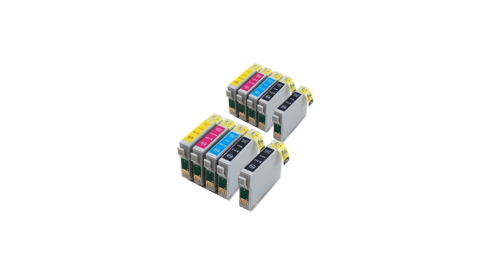 Cartucce Inkjet Multipack per Epson T0711 T0712 T0713 T0714 4BK+2CY+2MA+2YE