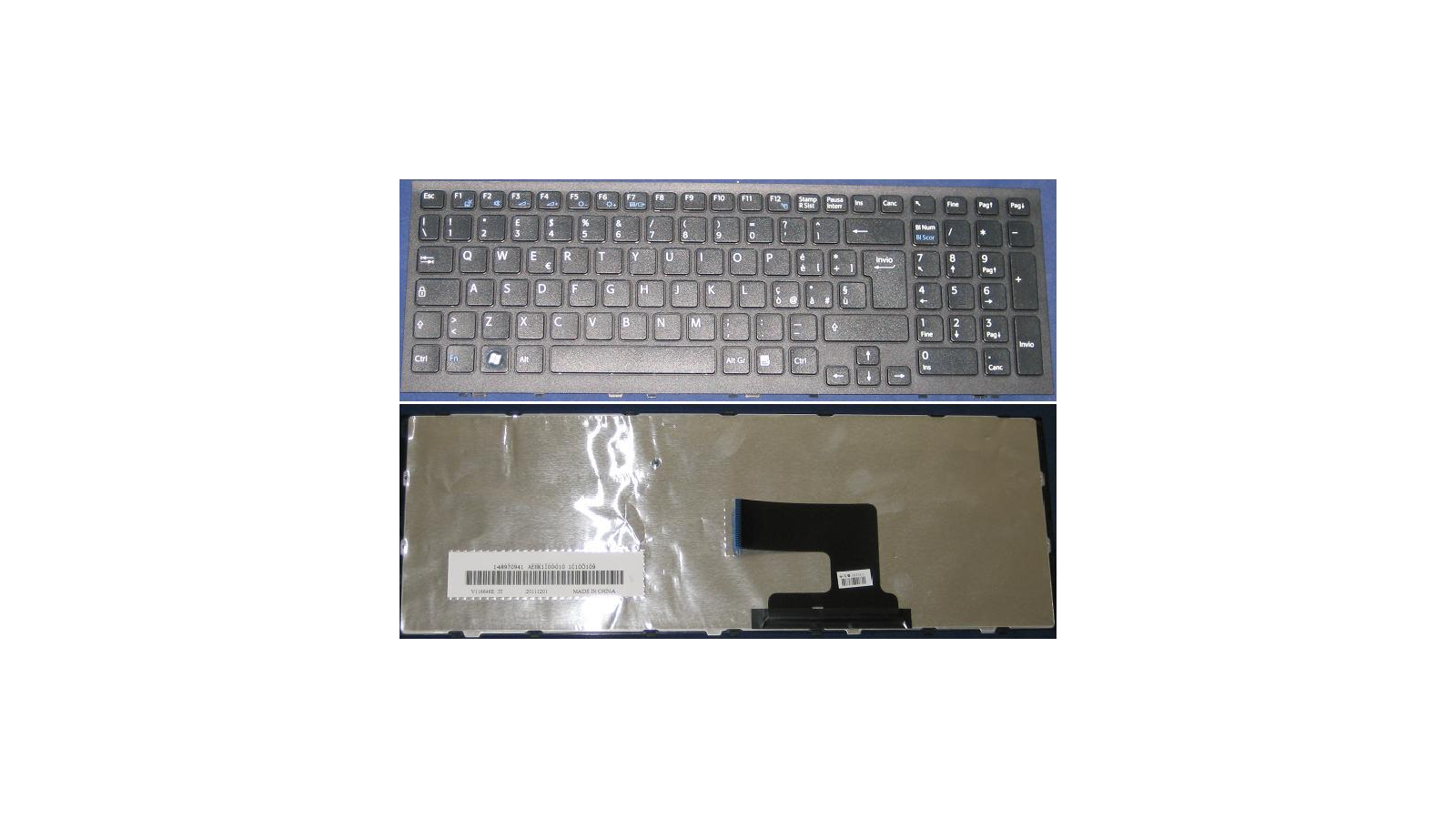 Tastiera italiana nera compatibile con Sony Vaio PCG-71911M serie 148971441 completa di frame