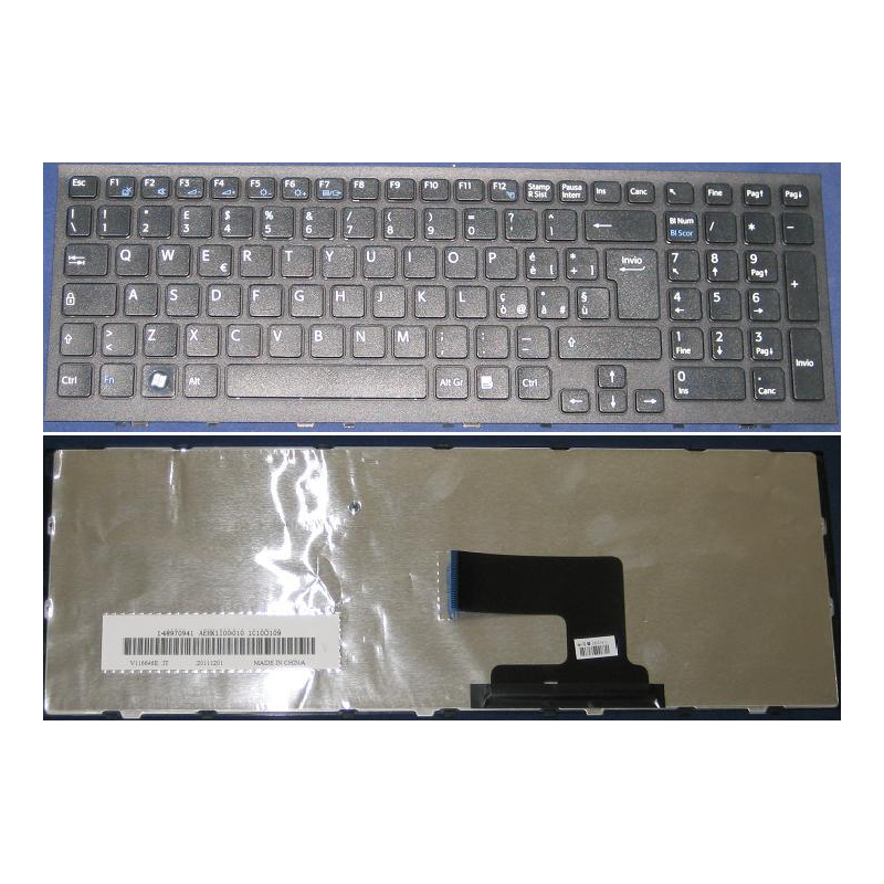 Tastiera italiana nera compatibile con Sony Vaio PCG-71911M serie 148971441 completa di frame