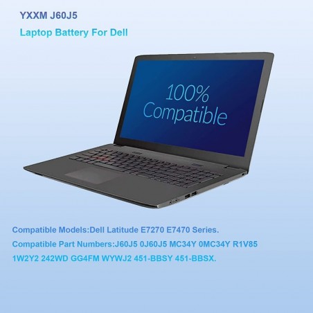 Batteria 7200mAh compatibile con Dell J60J5 Latitude E7270 E7470
