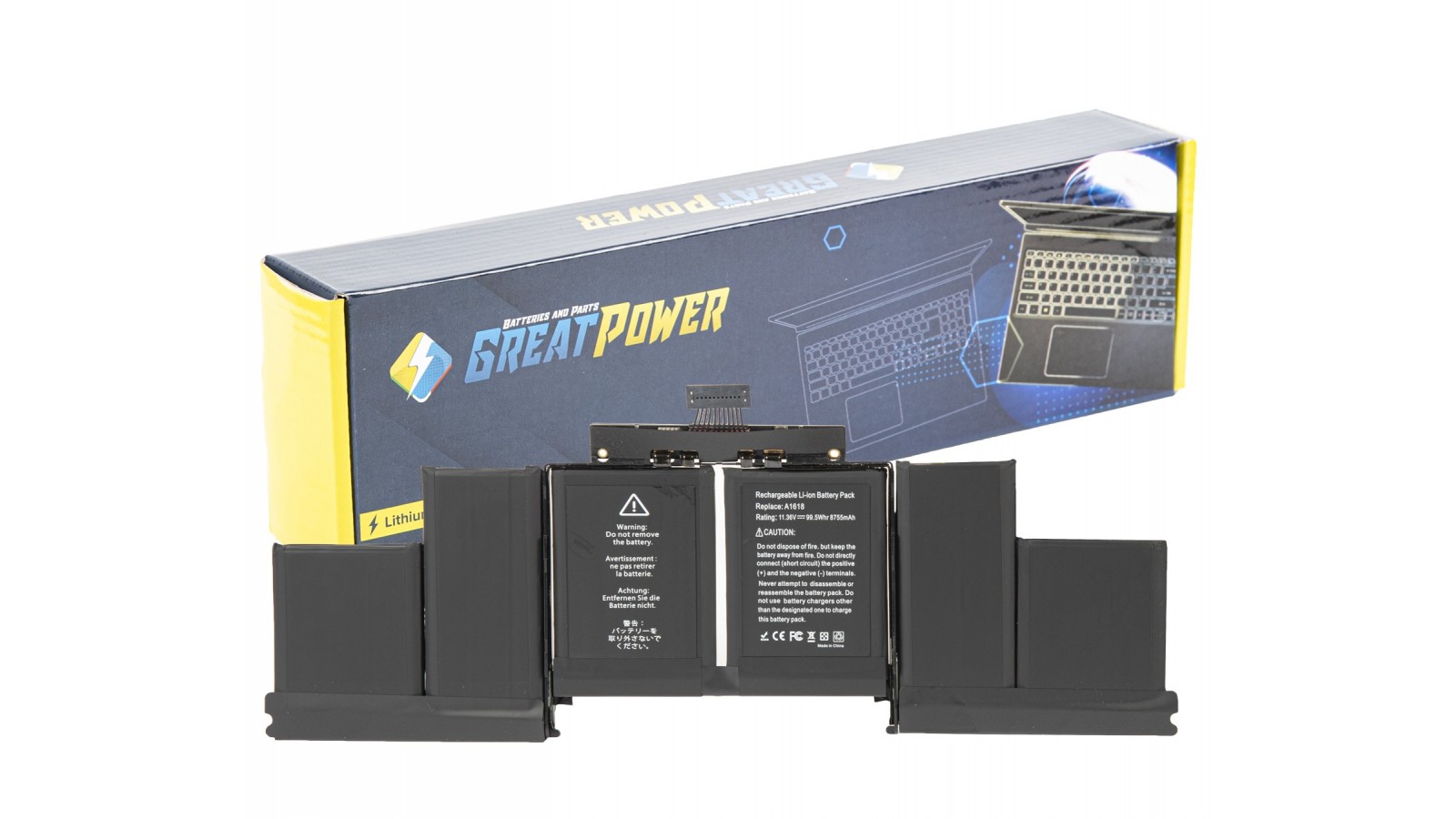 Batteria compatibile con Apple A1494 A1618 MacBook Pro 15" A1398 Metà 2015 (8800mAh)