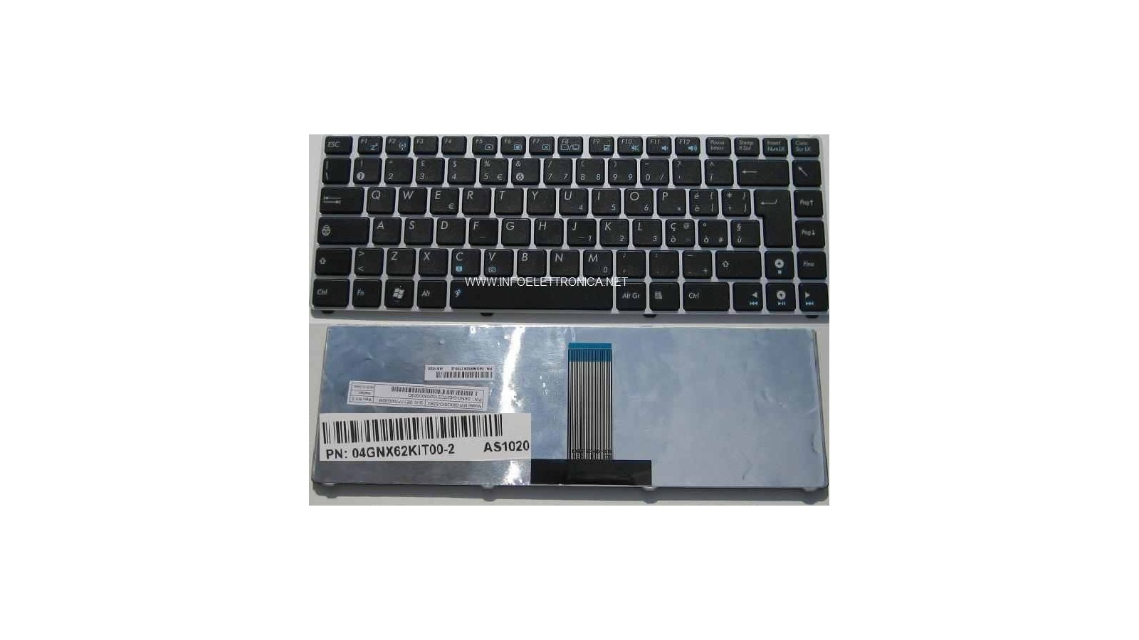 Tastiera italiana compatibile con Asus silver con tastiera nera EEEPC 1225 1225B 1225C