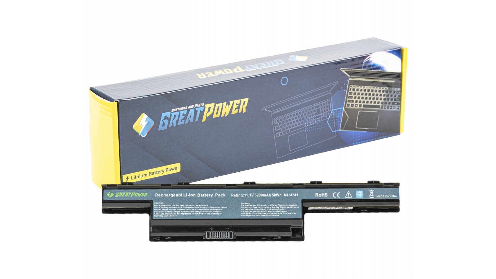 Batteria 5200mAh compatibile con Acer Aspire V3-571G