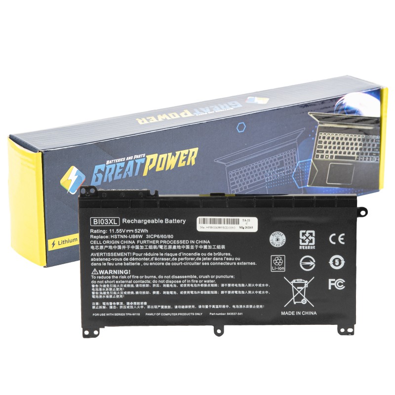 Batteria 41.7Wh compatibile con HP BI03XL Pavilion x360 11-U 13-U M3-U HP Stream 14-AX 14-CB