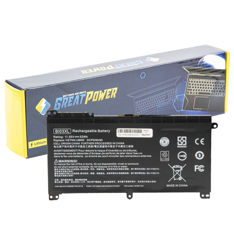 Batteria 41.7Wh per HP BI03XL Pavilion x360 11-U 13-U M3-U HP Stream 14-AX 14-CB Batteria 41.7Wh per HP BI03XL Pavilion x360 11-U 13-U M3-U HP Stream 14-AX 14-CB