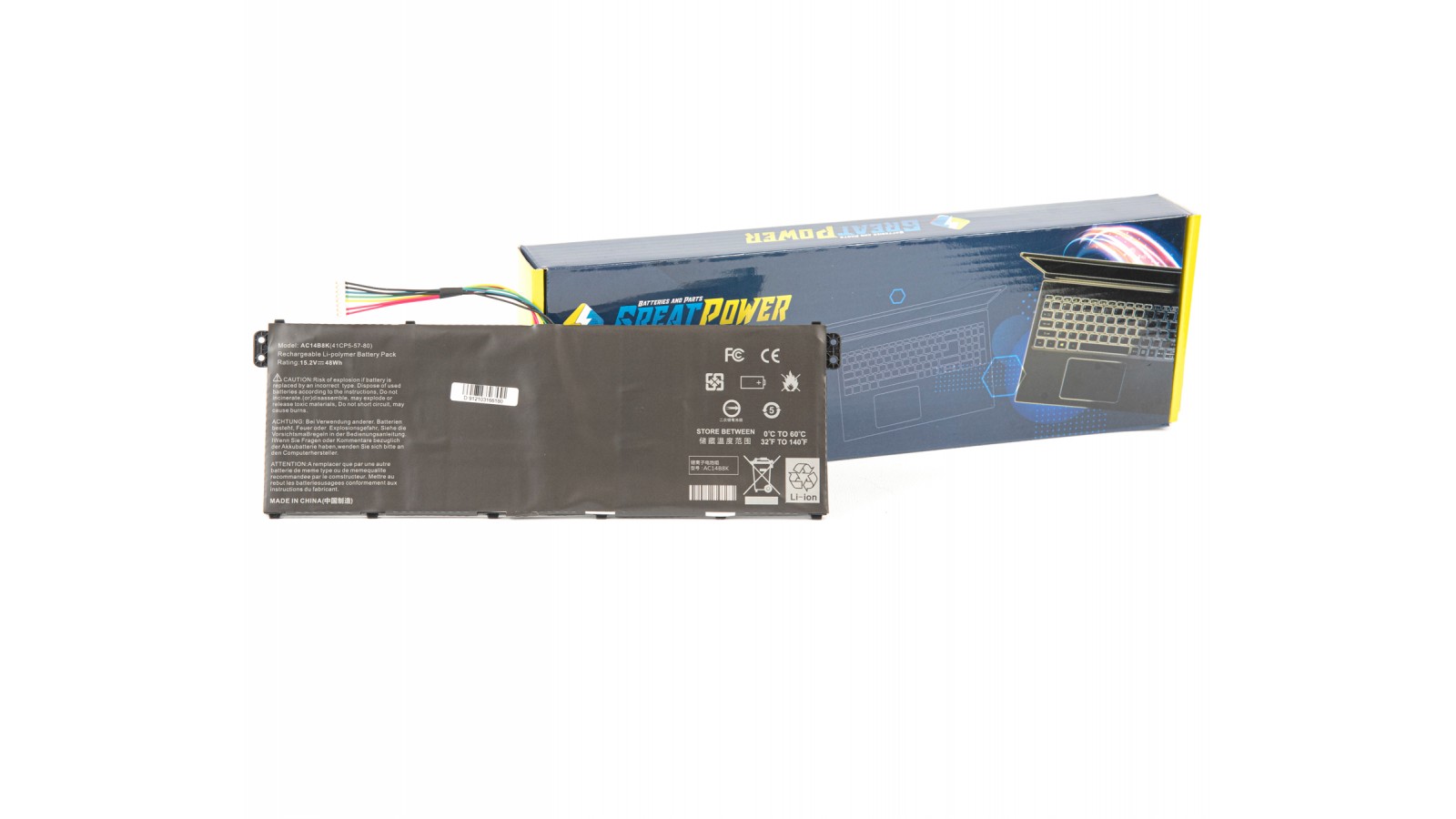 Batteria 3220mAh 15,2V compatibile con Acer AC14B8K AC14B3K (4ICP5/57/80)