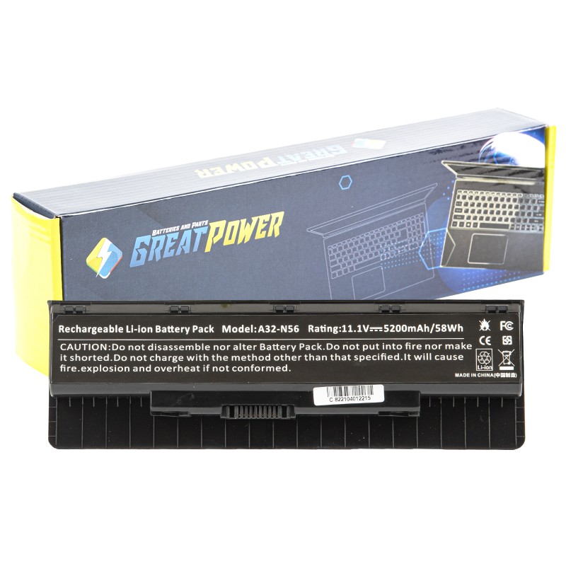 Batteria 5200 mAh per Asus N56 N56D N56DP N56DY N56V N56VB N56VJ N56VM N56VZ