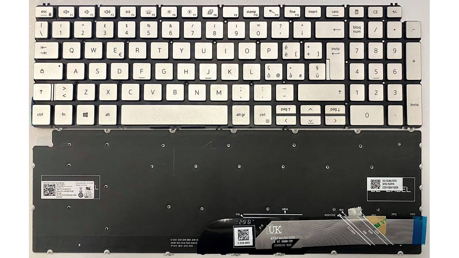 Tastiera italiana RETROILLUMINATA PER Dell INSPIRON 7590 5584 5590 5593 5594 5598 15-7591