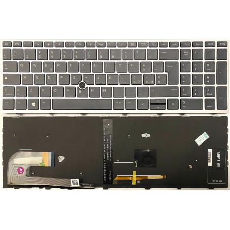 Tastiera Italiana per HP Elitebook 850 G5 850 G6 RETROILLUMINATA E TRACKPAD Frame Silver