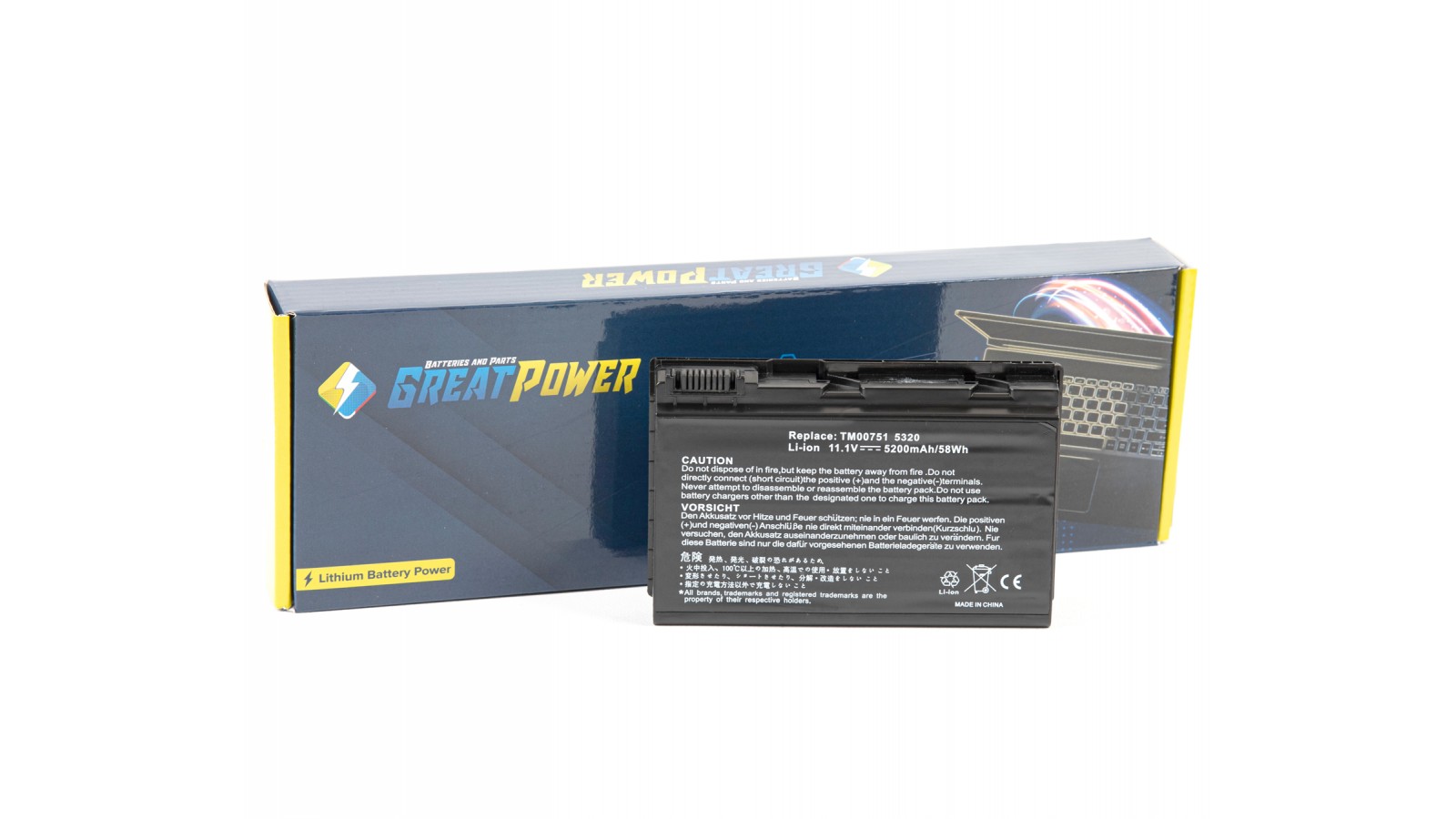 Batteria 5200mAh compatibile con ACER T.00604.015 T00604015 TM00741 TM00751 TM2007