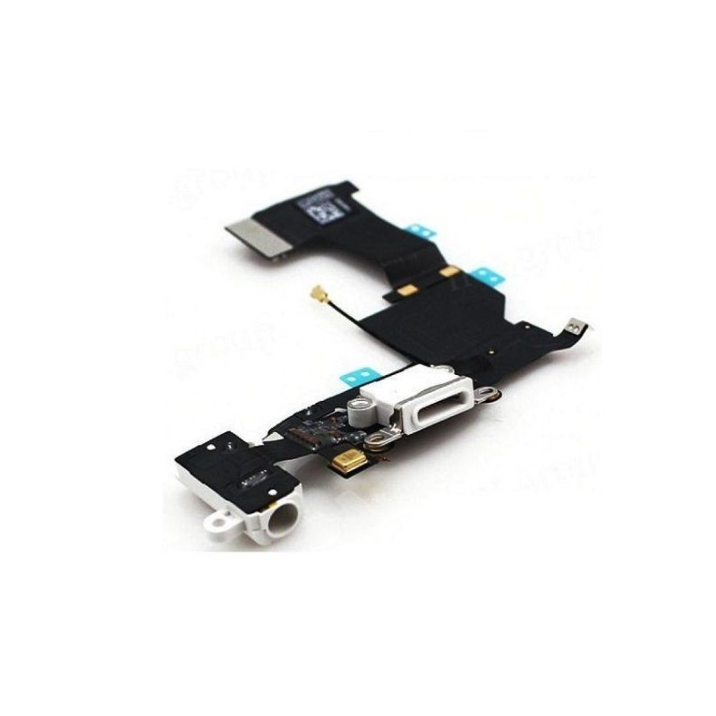 Flat connettore ricarica completo di microfono antenna jack audio Apple iPhone 5S bianco