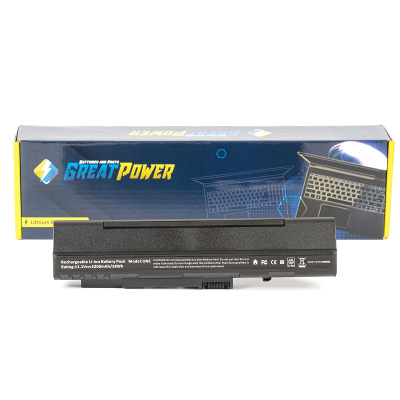 Batteria 5200mAh compatibile Acer Aspire One A110 6 Celle / A150 / D150 / D210 / D250 / Pro 531 nera