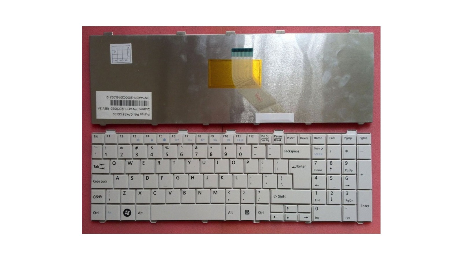 Tastiera compatibile con Fujitsu Lifebook AH512 S26391-F167-B225 CP478133-02 bianca