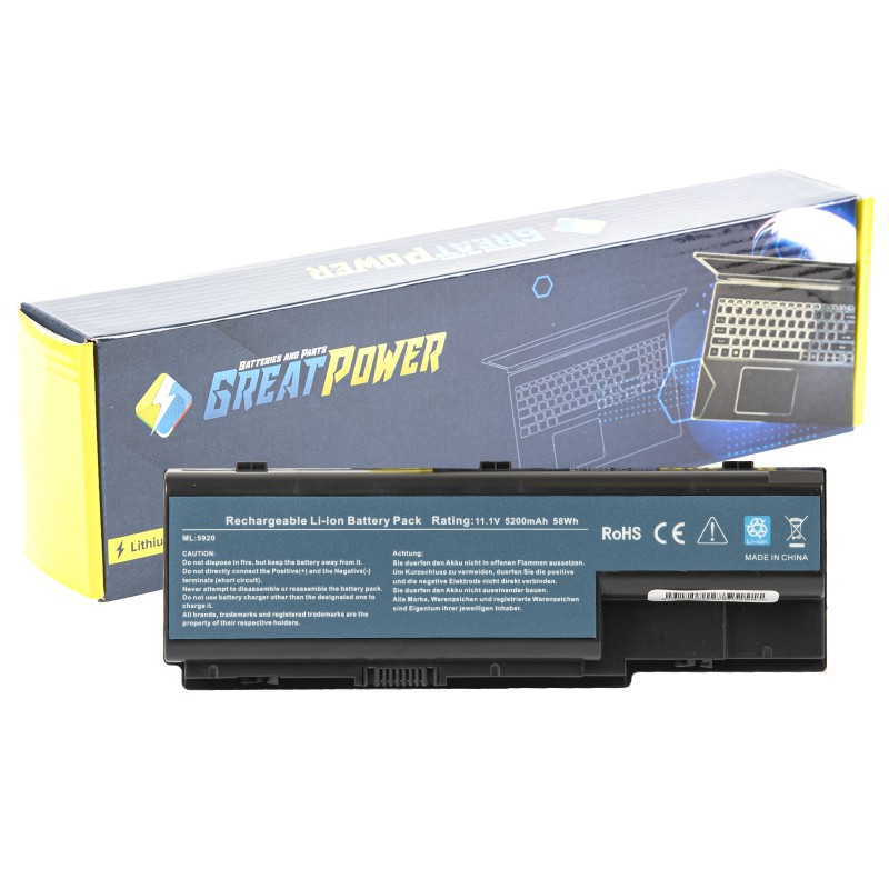 Batteria 5200mAh per Acer Aspire 5230 5330 5520 5710 5720 5910G 5920 5920G 6920 7220 7520 7535 7720 7735 7736G 7738