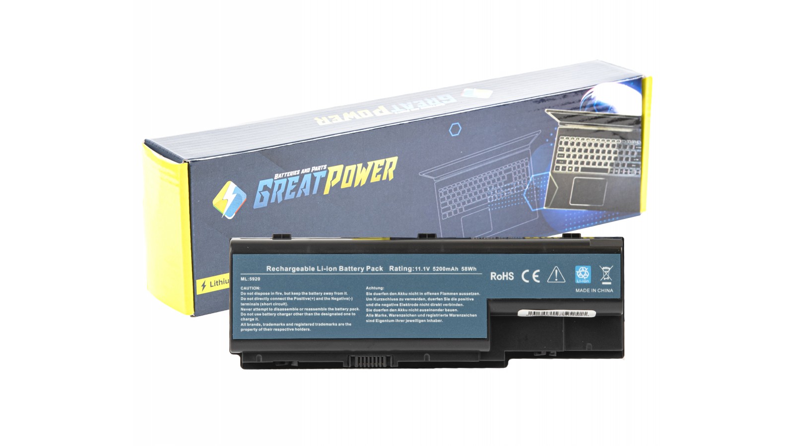 Batteria 5200mAh compatibile con Acer Aspire 6920G 6530G 6930 6930G