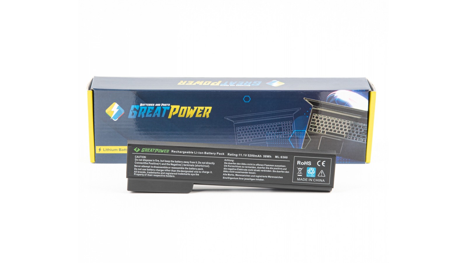 Batteria 5200mAh compatibile HP ProBook 6360b 6460b 6465b 6560b 6565b