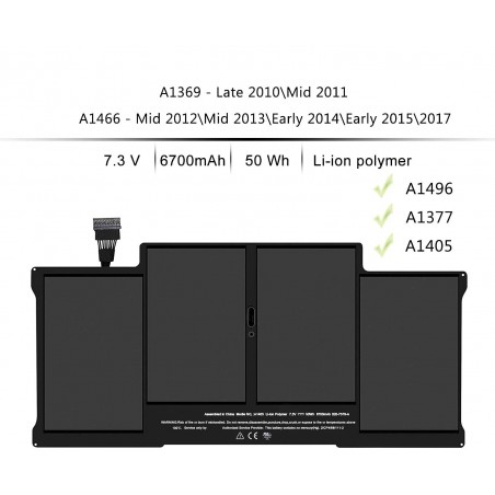 Batteria per Apple MacBook Air 13" A1369 2011 A1377 A1405 A1496 A1466 7000 mAh