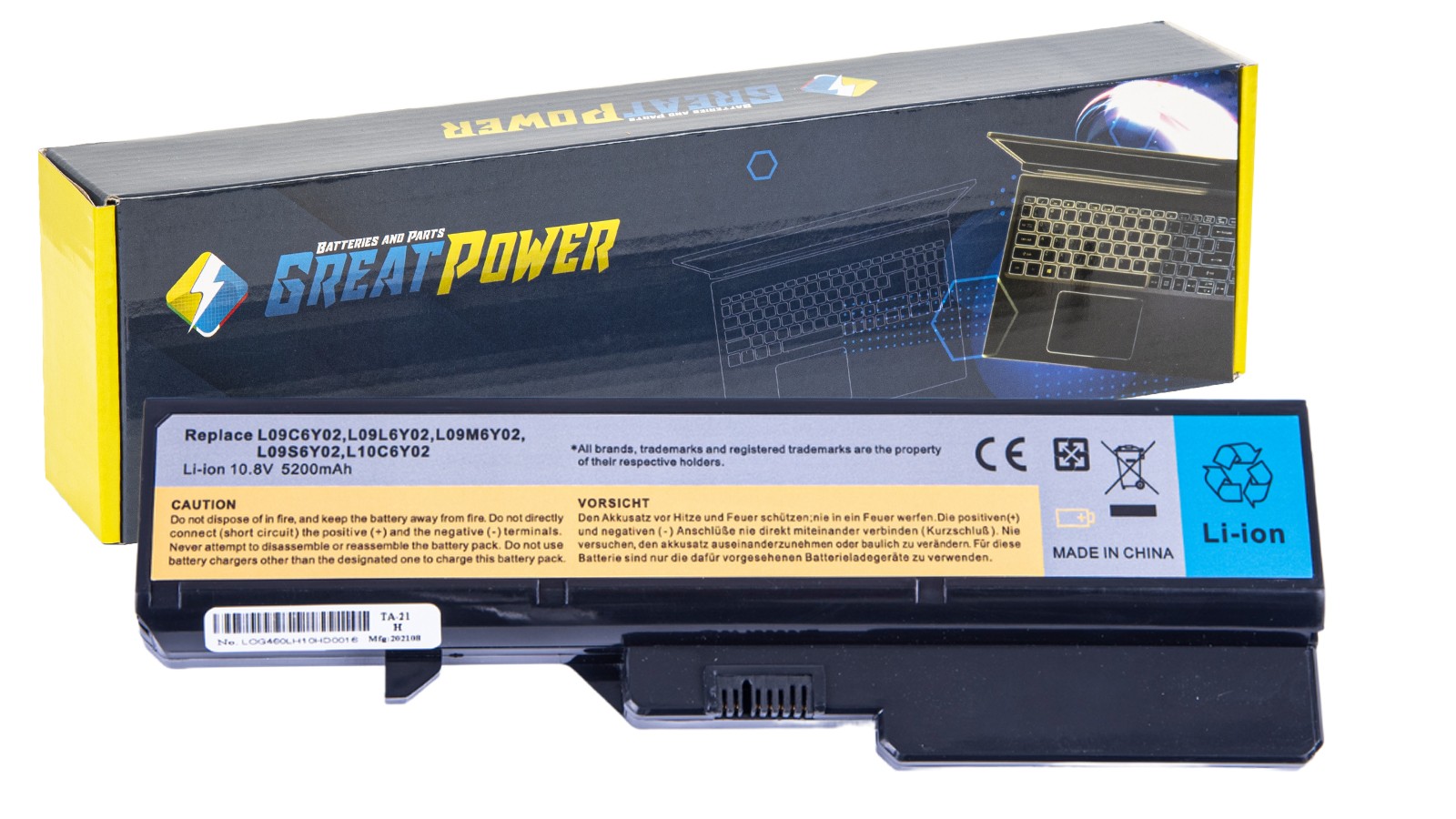 Batteria 5200mAh per Lenovo G460 G460e G465 G470 G475