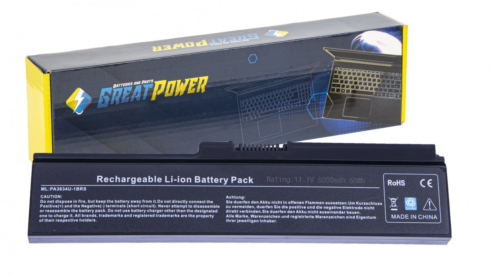 Batteria 5200mAh per Toshiba PA3634U-1BAS PA3634U-1BRS PA3635U-1BAM PA3635U-1BRM PA3636U-1BAL PA3636U-1BRL PA3638U-1