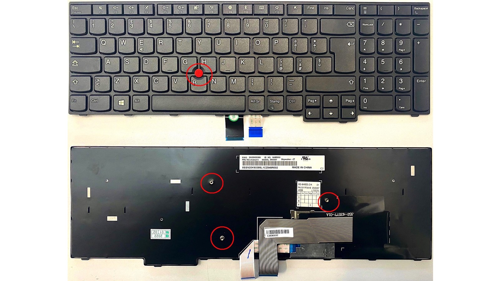 Tastiera italiana per Lenovo ThinkPad E570 E575 E570C con TrackPad