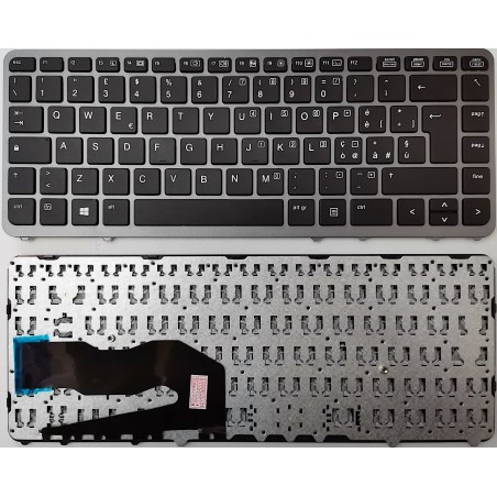 Tastiera Italiana compatibile con Hp EliteBook 740 745 750 755 G1 G2 senza trackpad Frame silver